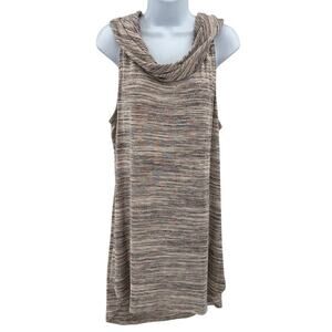 Knox Rose Sweater Dress/Tank/Tunic WMNS XXL Brown Heathered Sleeveless Cowl Neck